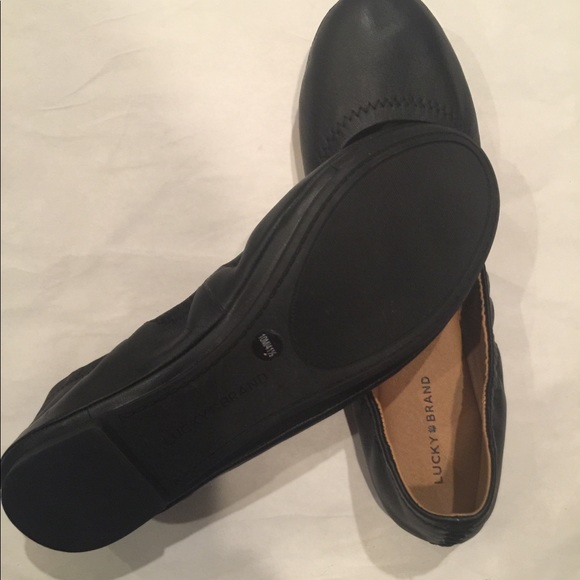 Lucky Brand LK-Elysia Women's Ballet Flat Shoes 9M or 10M Leather Black NIB - Picture 2 of 5